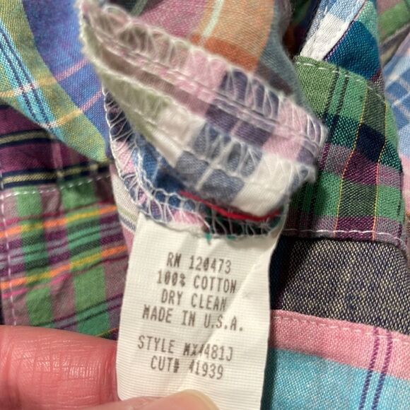 𝅺morrissey Y? Patchwork Zip Front Plaid Mini Skirt Sz 14 - Picture 14 of 14